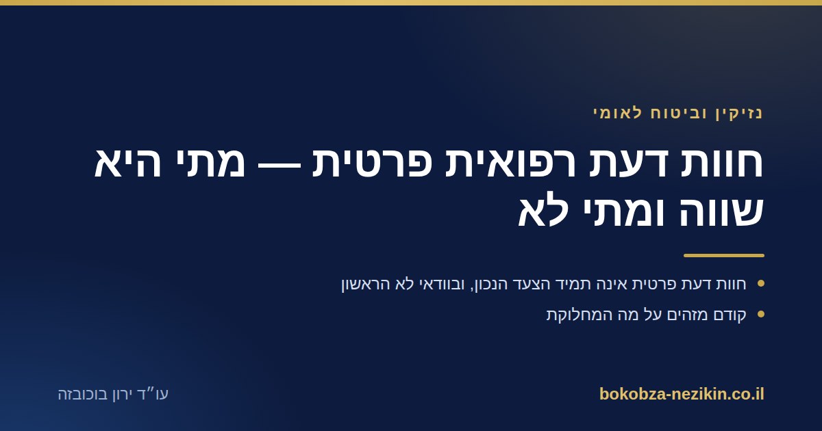 חוות דעת רפואית פרטית — מתי היא שווה ומתי לא